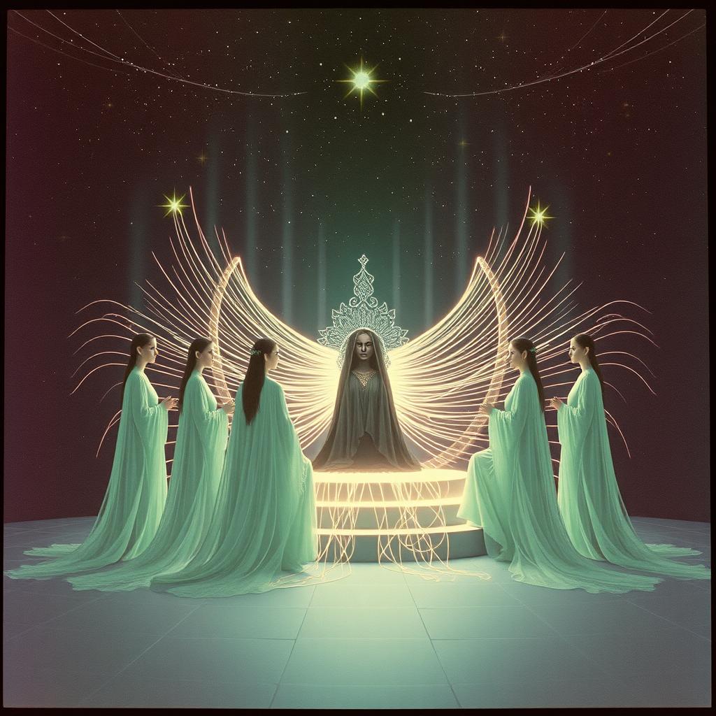 九天玄女與六丁玉女 - The Mysterious Lady and Her Six Jade Maidens artwork