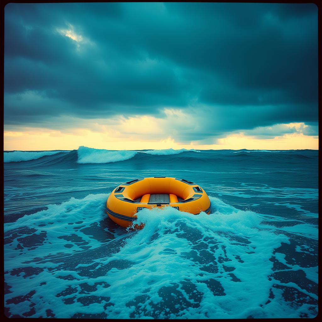 Schlauchboot fahren artwork