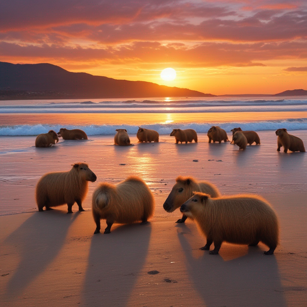 Capyband - Capybara on the Beach artwork