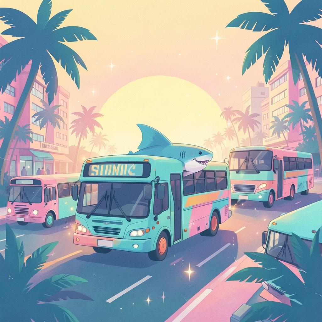 Shark’s color bus artwork
