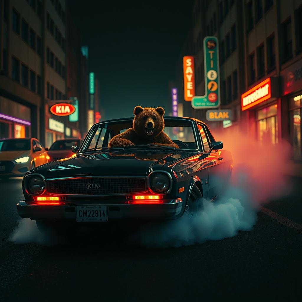 Bear in a Kia artwork
