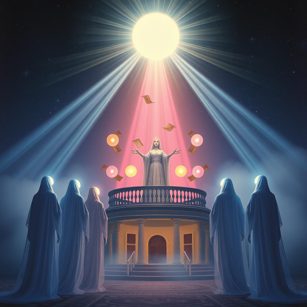 九天玄女與六丁玉女 - The Mysterious Lady and Her Six Jade Maidens artwork