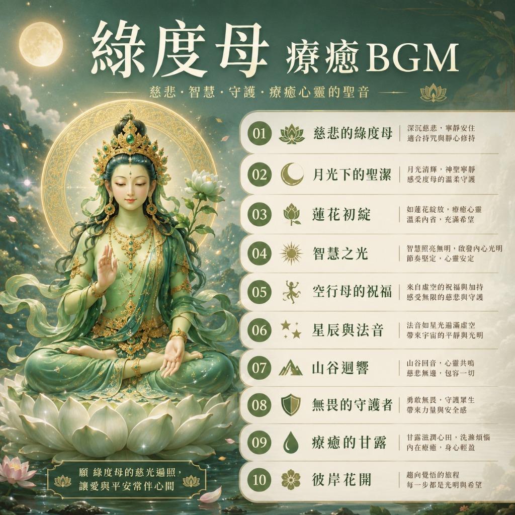【BGM-綠度母心咒(療癒BGM)】