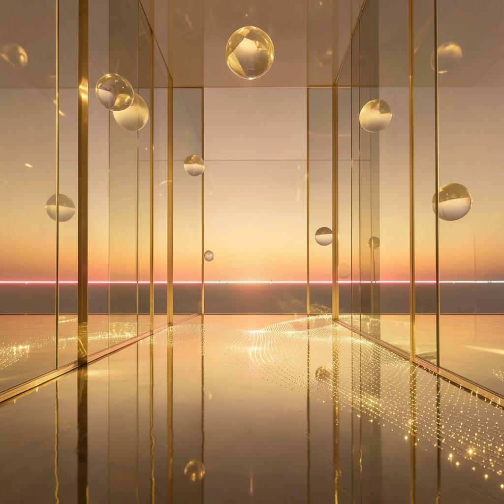 Crystal Atrium - Futuristic Mall Wander artwork