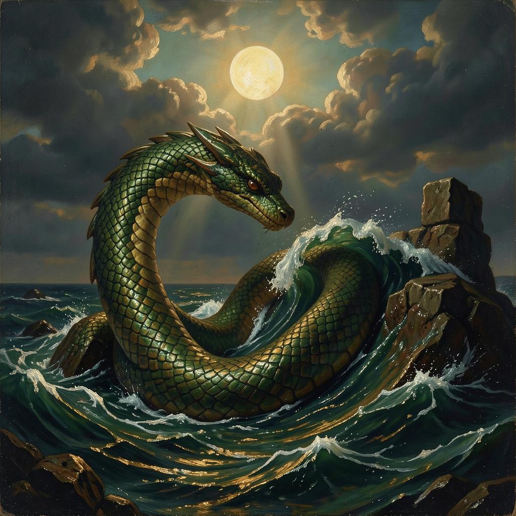 Dragon sur la vague artwork