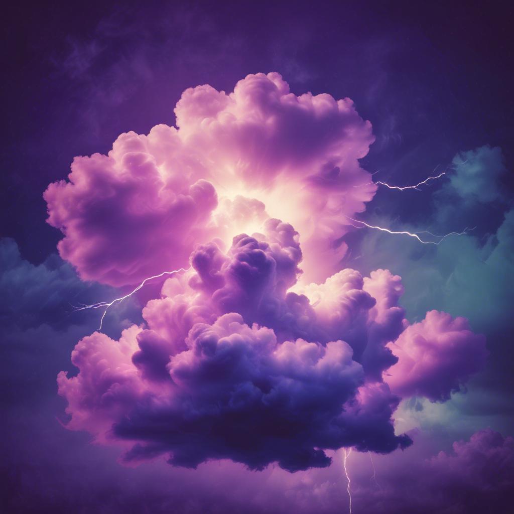 Sleeping on clouds of lightning storm artwork