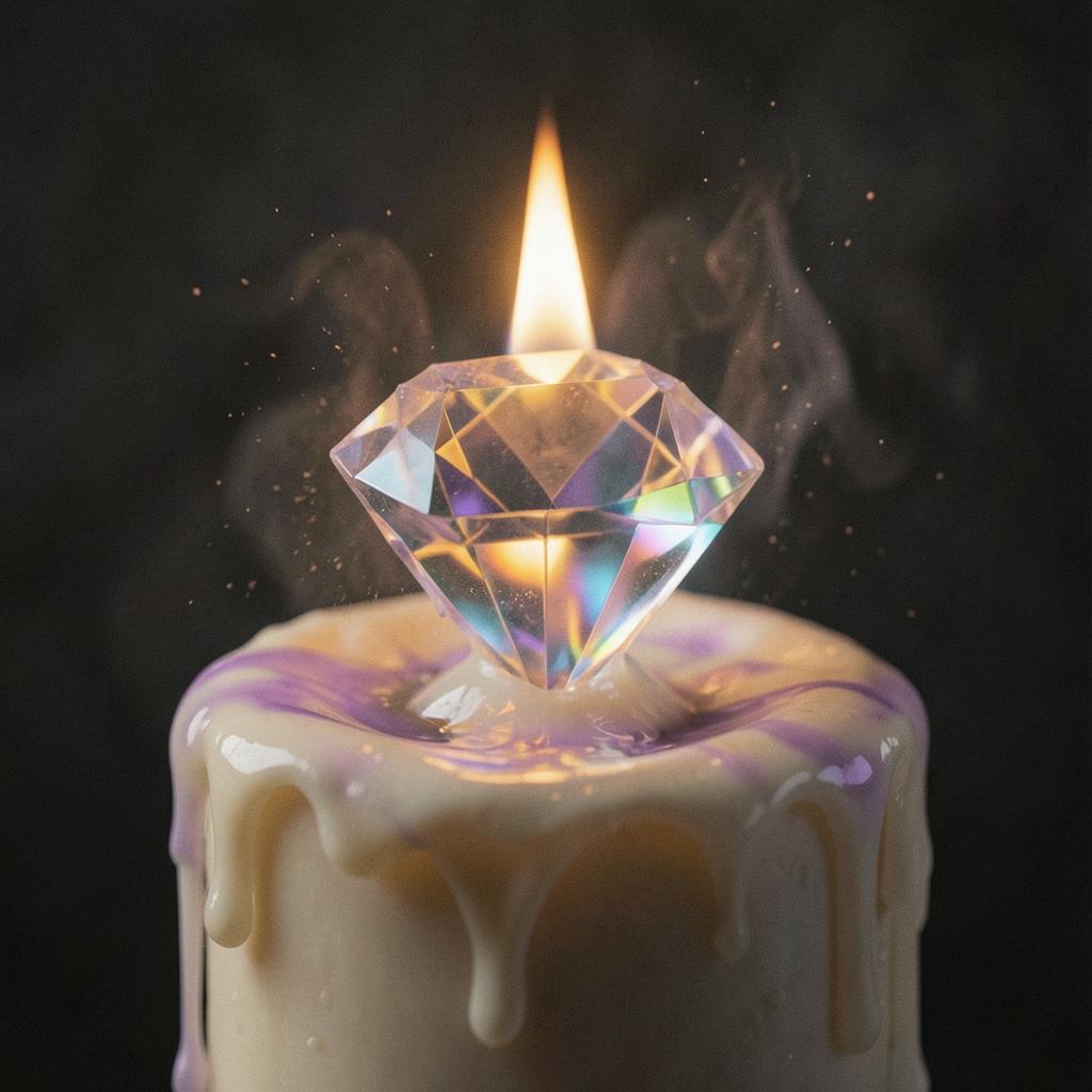 on ledge of a candle artwork