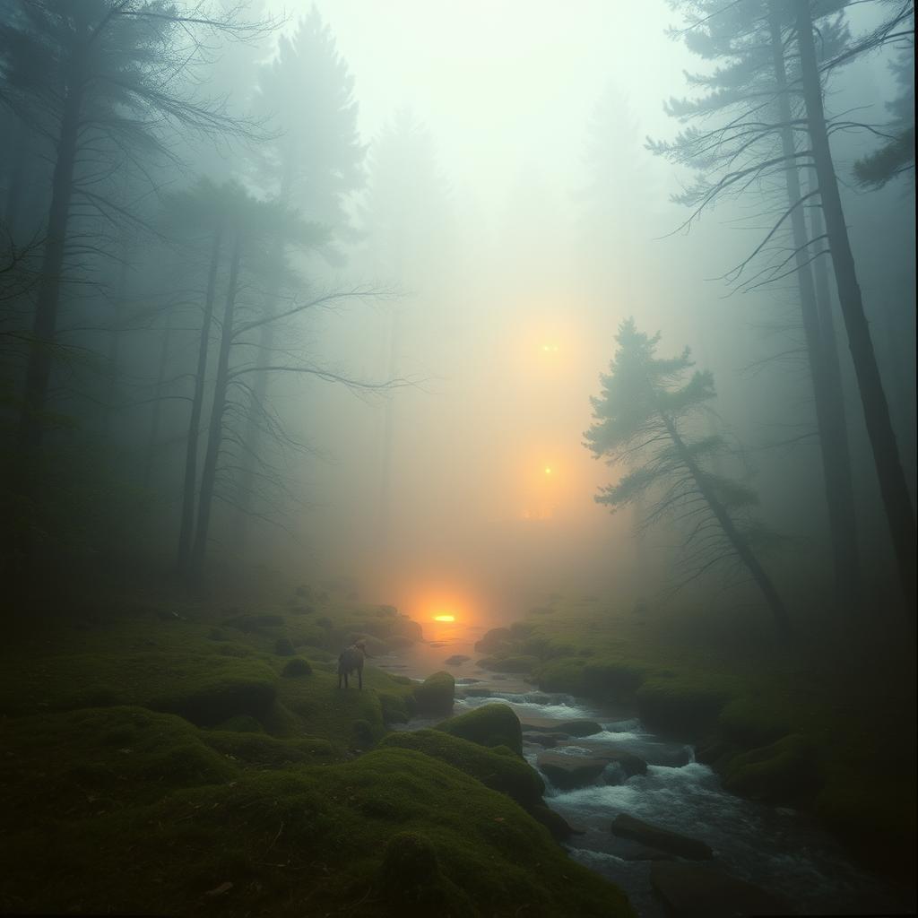 Lights in the forest artwork