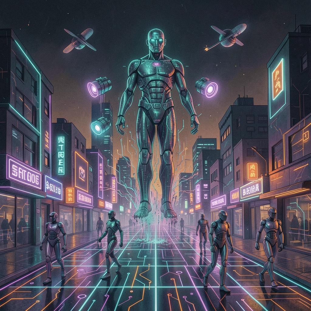 “HOW DO YOU SLEEP AT NIGHT WITH A SILICON GOD ONLINE?” artwork