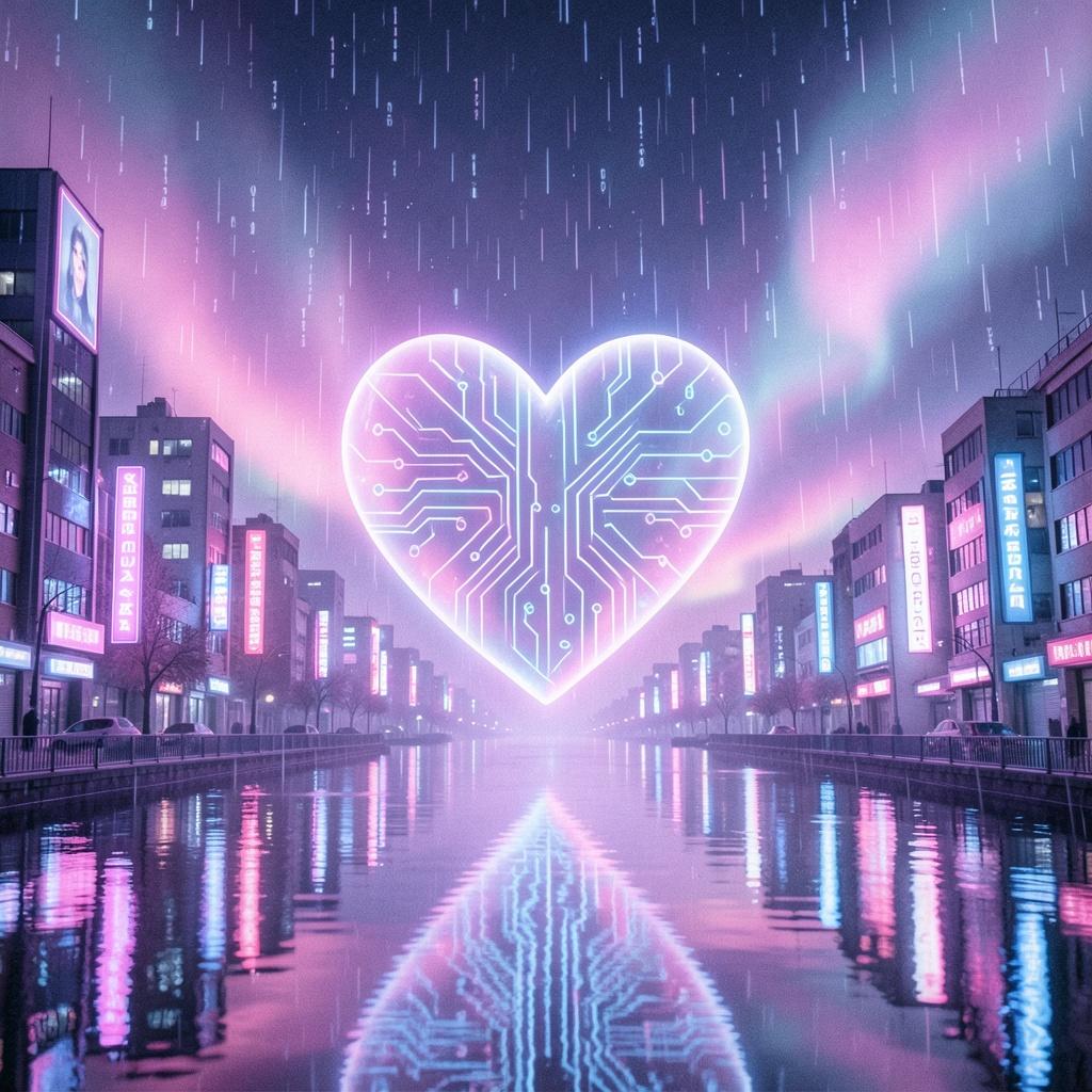 🌙 電脳千夜一夜物語・第二夜：『ノイズの海に灯る、回路のハート』 artwork
