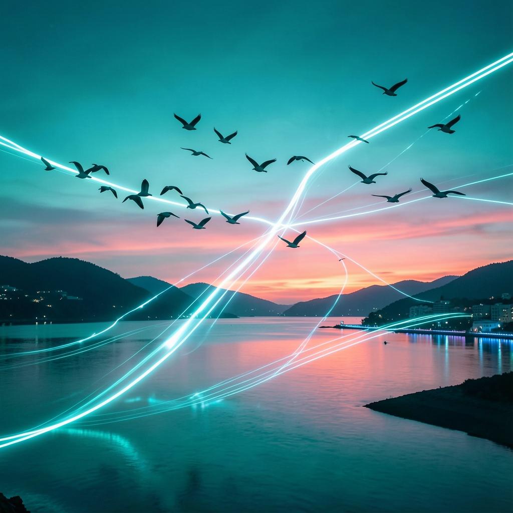 Birds Toward Sunset - Maya Love artwork