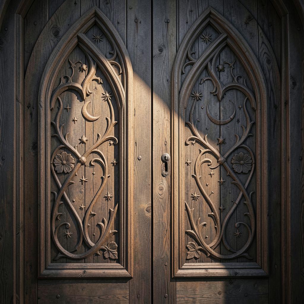 Ozdobne gotyckie drzwi z Biechowa artwork