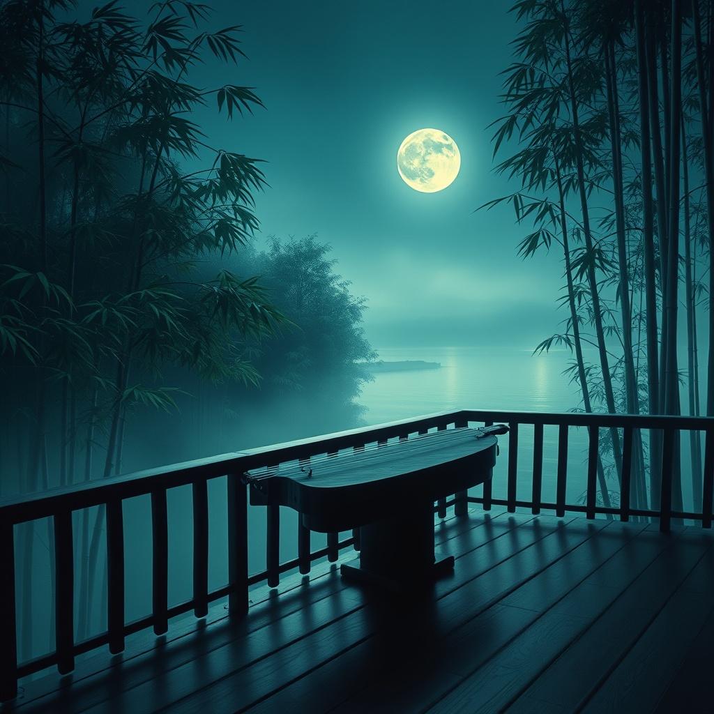 Emotional Guzheng solo with a touch of wind ambiance artwork