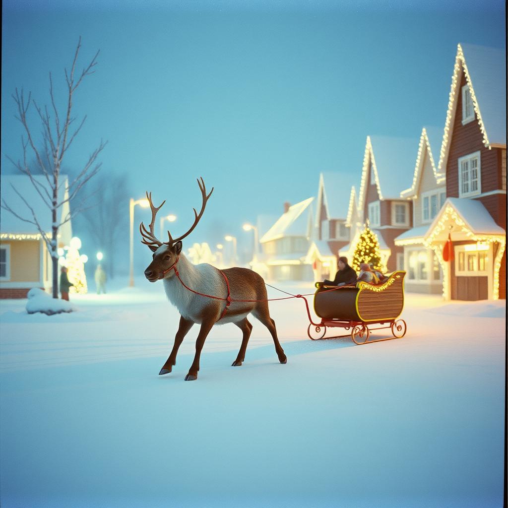 Santa Claus comes to the town artwork
