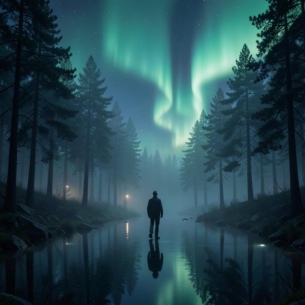Bajo la aurora boreal artwork