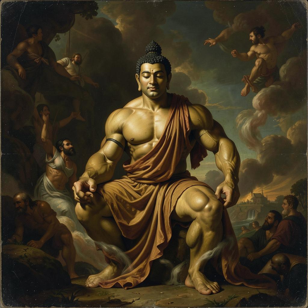Beckoning Buddha and Heathen Hulk artwork