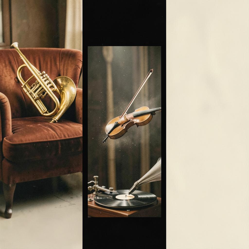 Muted trumpet and violin artwork