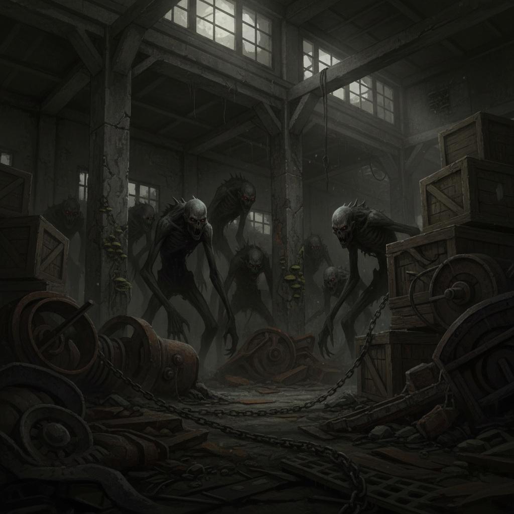 Ghouls in the abandoned warehouse artwork