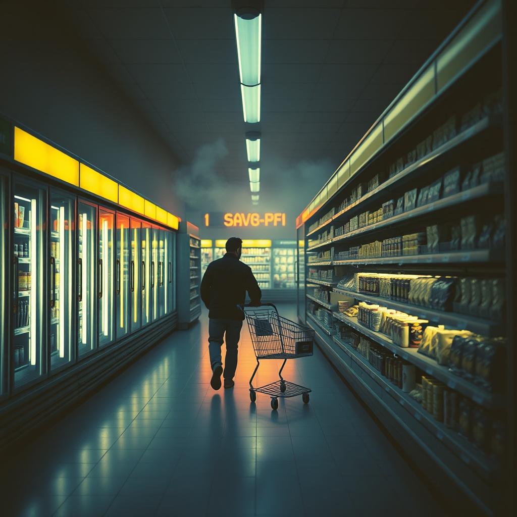 Einkaufswagen beim Discounter artwork