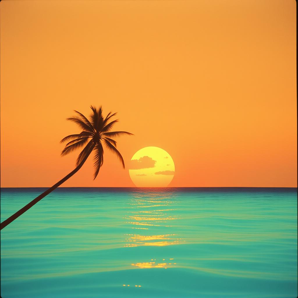 Belize funky sunrise artwork