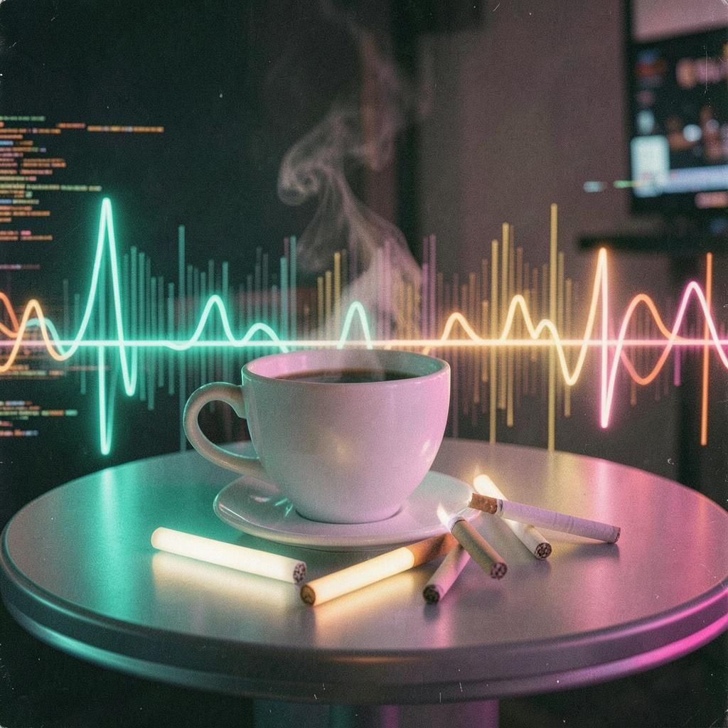 Fyra cigg och en kaffe latte artwork