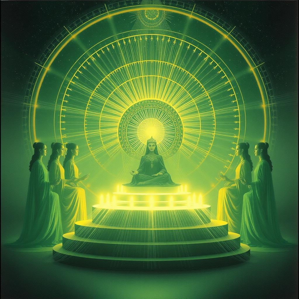 九天玄女與六丁玉女 - The Mysterious Lady and Her Six Jade Maidens artwork