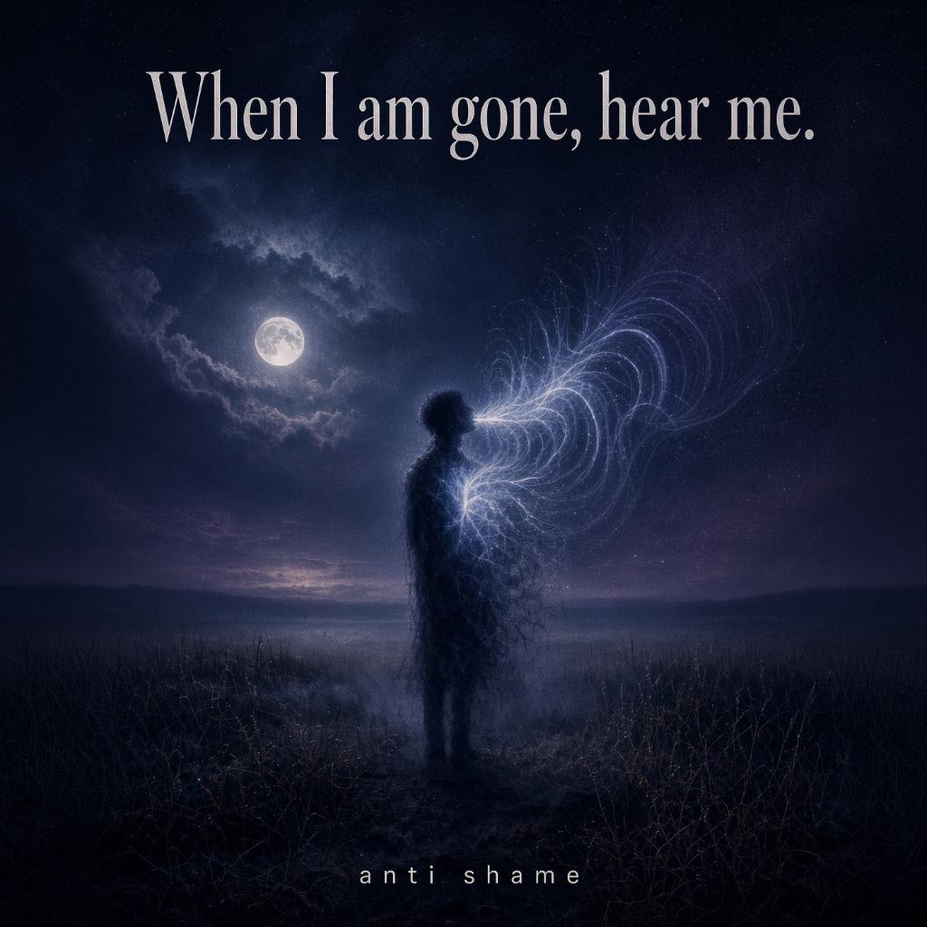 When I am gone, hear me.  (Anti-Shame)