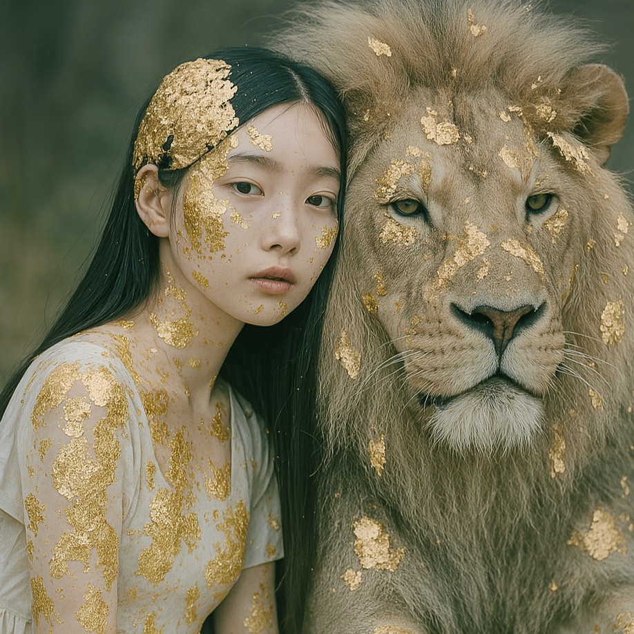 手心的花獅子 artwork