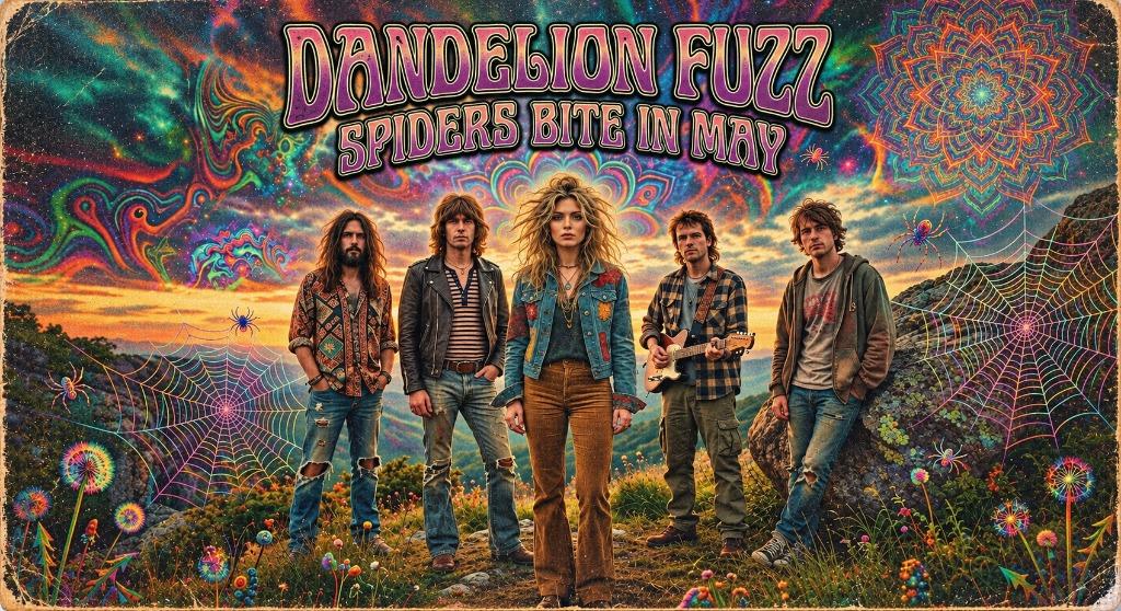 Dandelion Fuzz. Spiders Bite in May