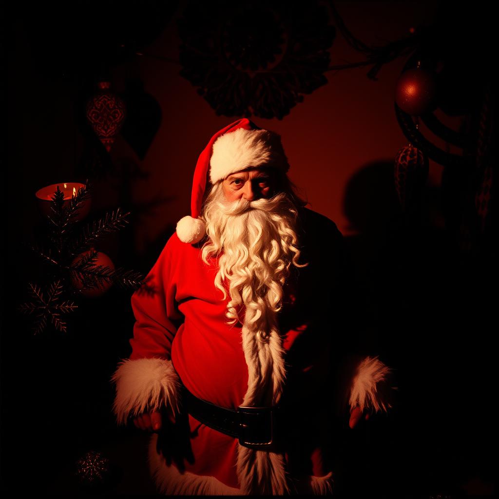 Santa Claus Sits on a Throne of Skulls artwork