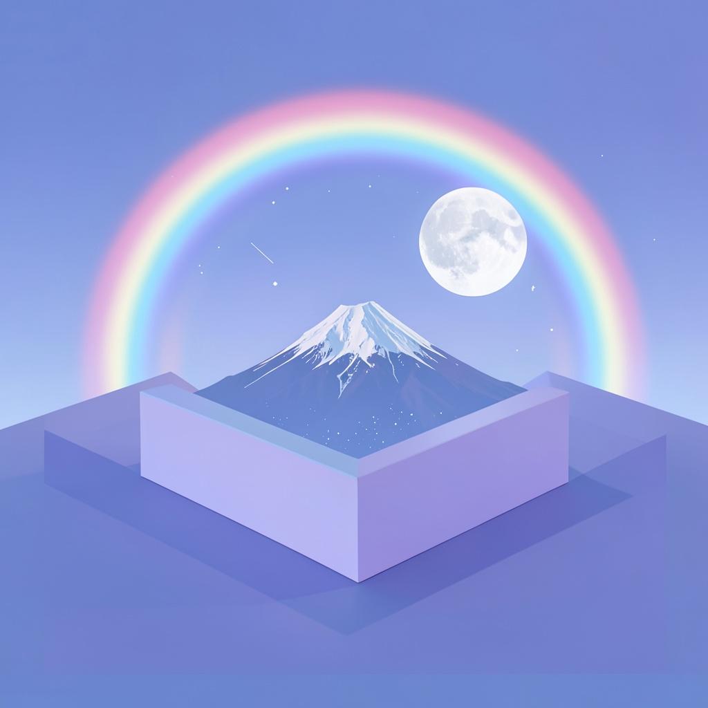 ​🌙 電脳千夜一夜物語・第四夜：『溶け合う月、そして永遠のアンビエント』
​第四夜話：『パケットの虹と、現し世の聖峰』 artwork