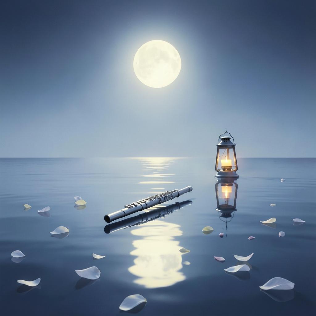 白夜の海～The sea of white night - the setting moon - you sleep quietly artwork