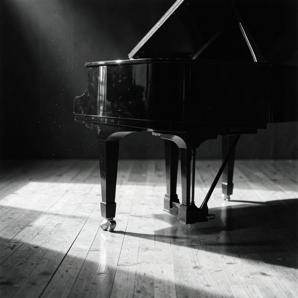 Warm Concert Grand Piano on Stage artwork