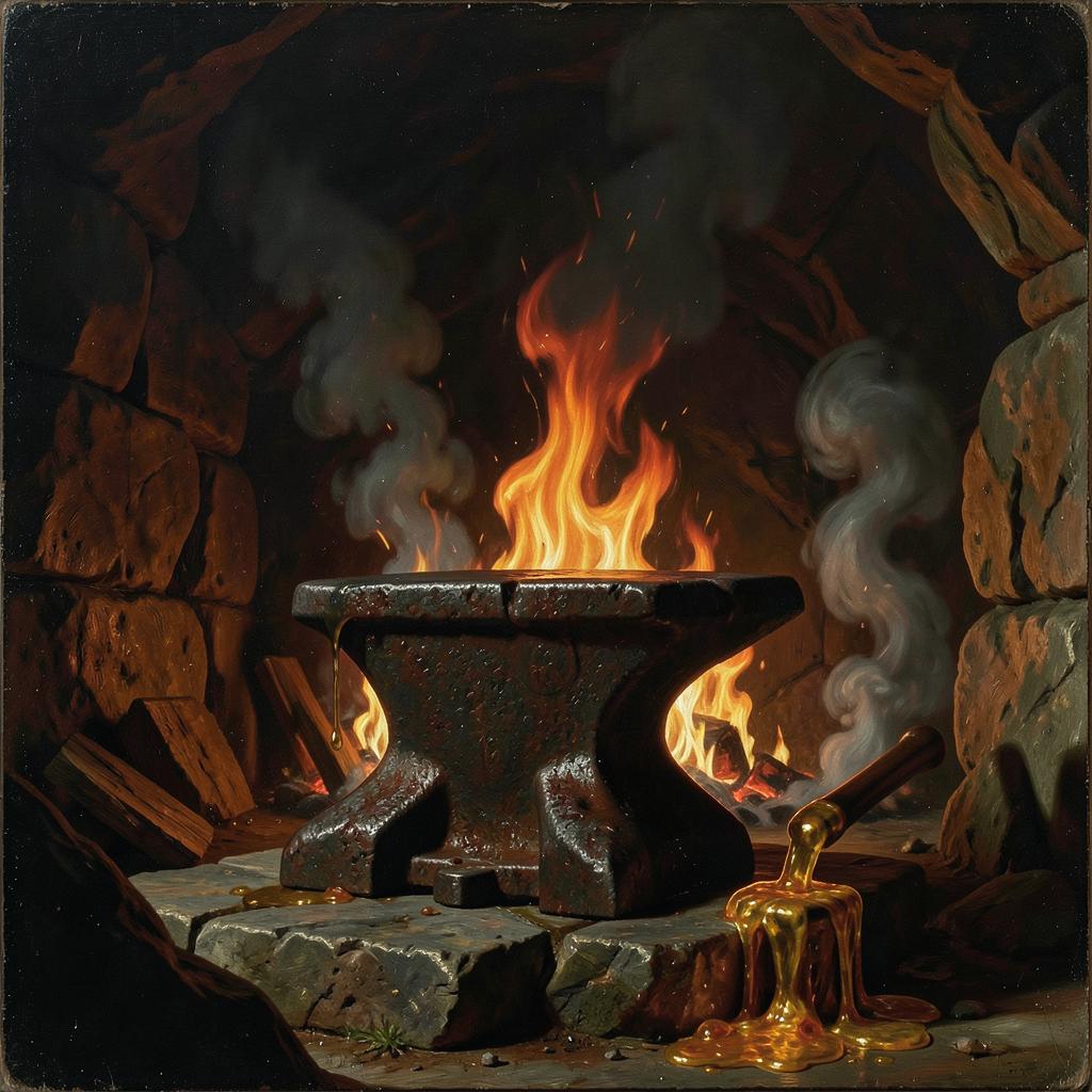 Moradin! Hammer and flame artwork