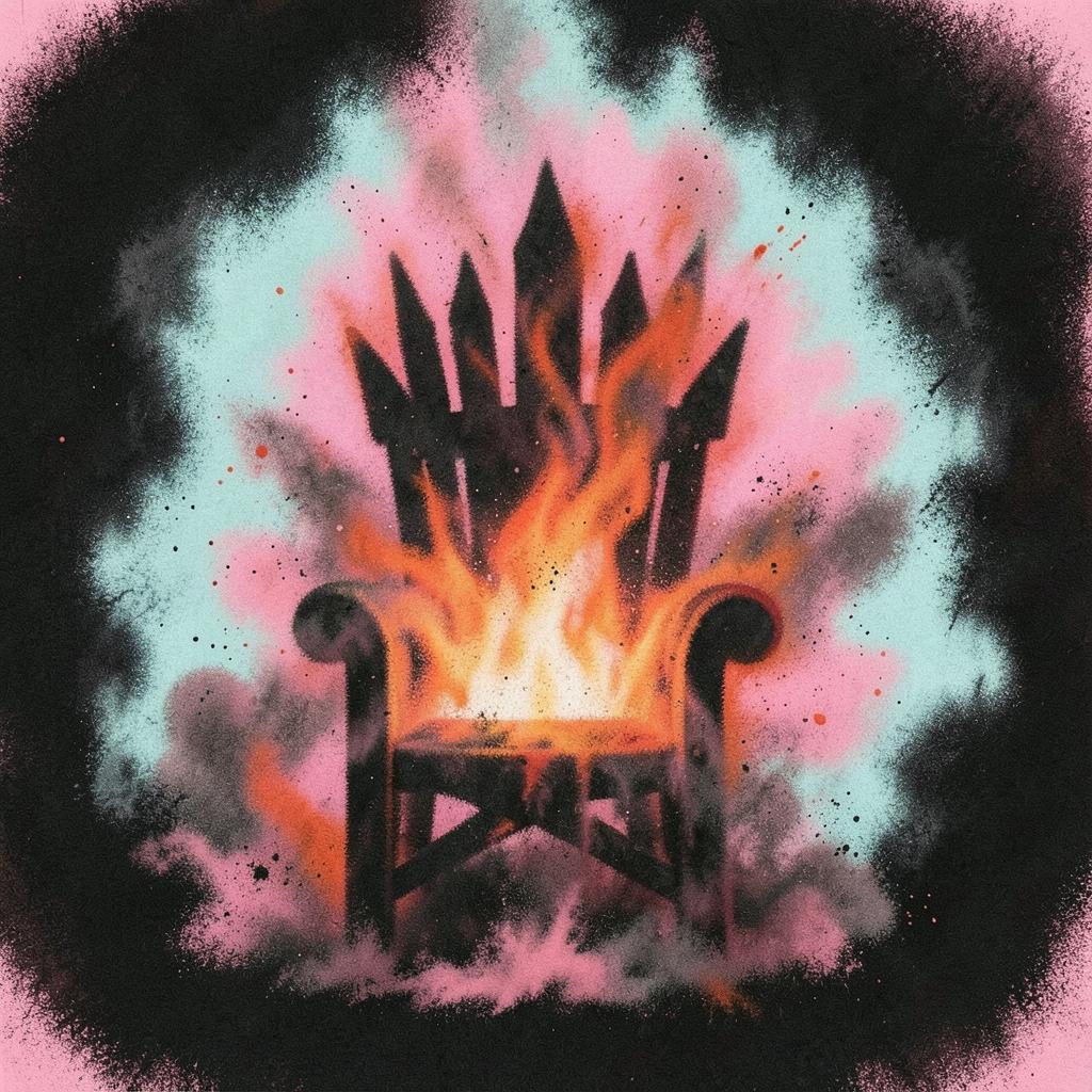 The Iron Throne Burns artwork