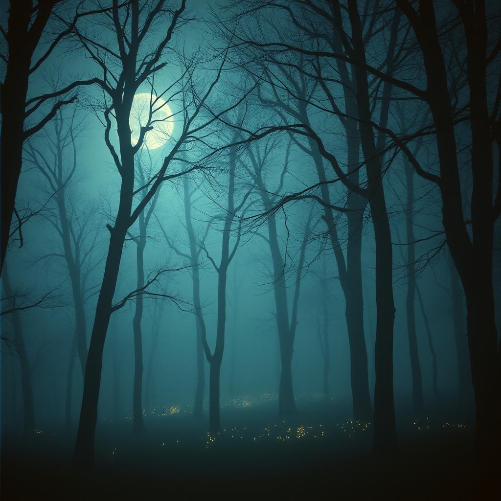 Moonlight Veil Over the Forest artwork
