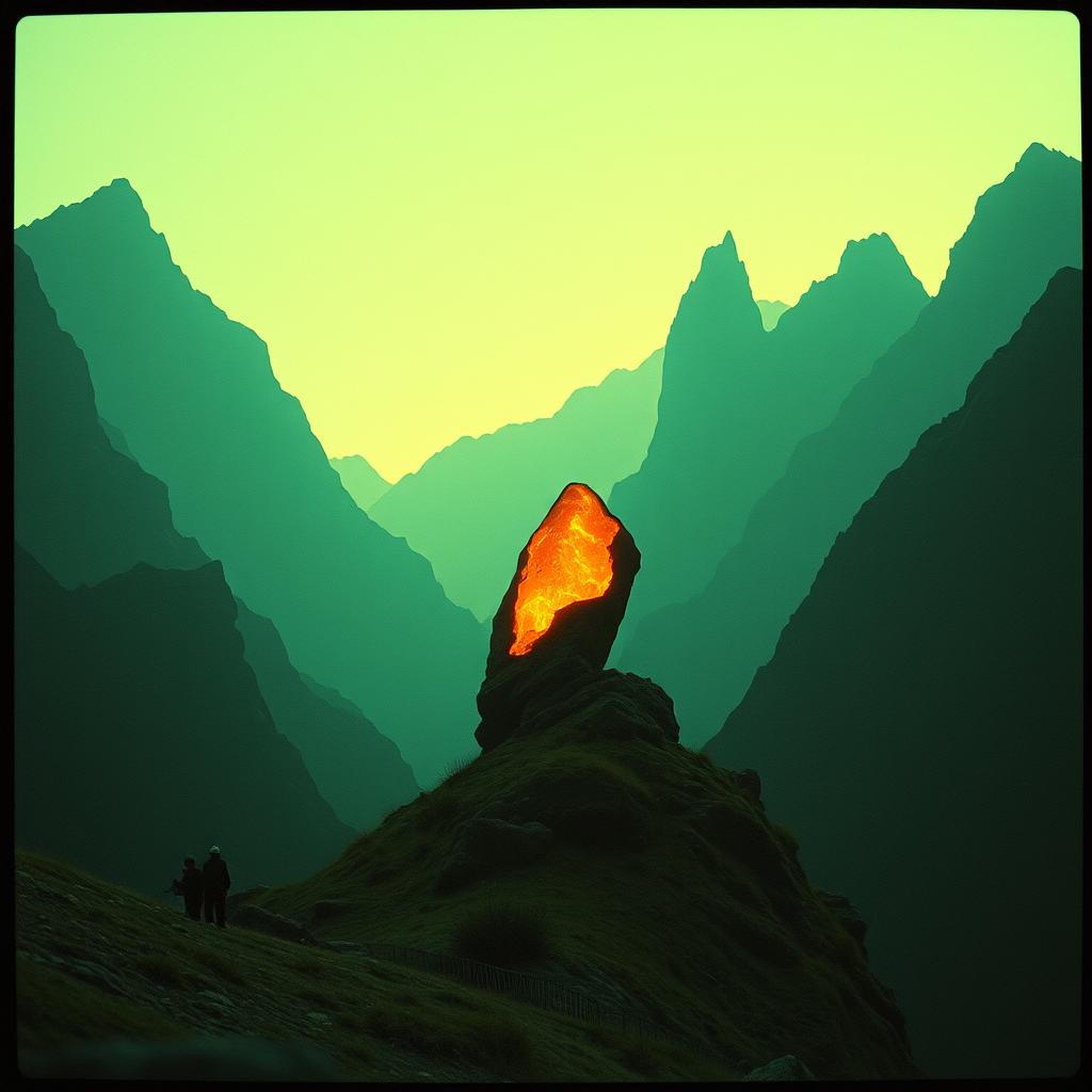 Out in the wild, where the mountains ris artwork