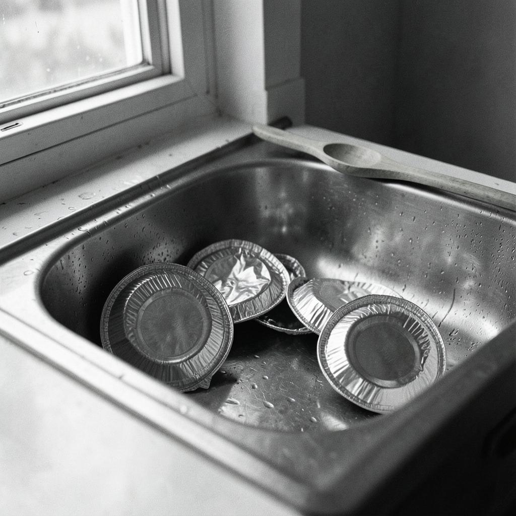Pie Tins in the Sink artwork