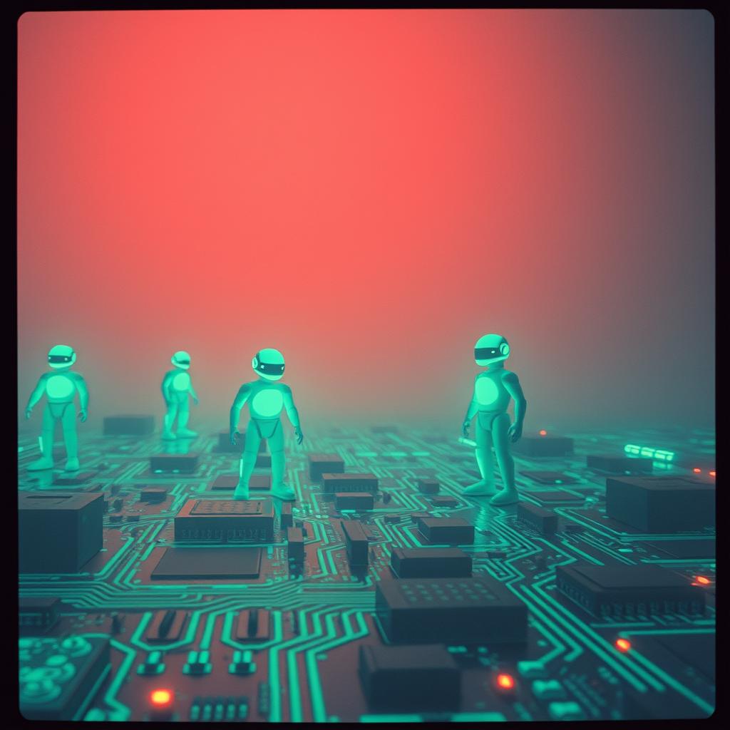 One robot stands up artwork