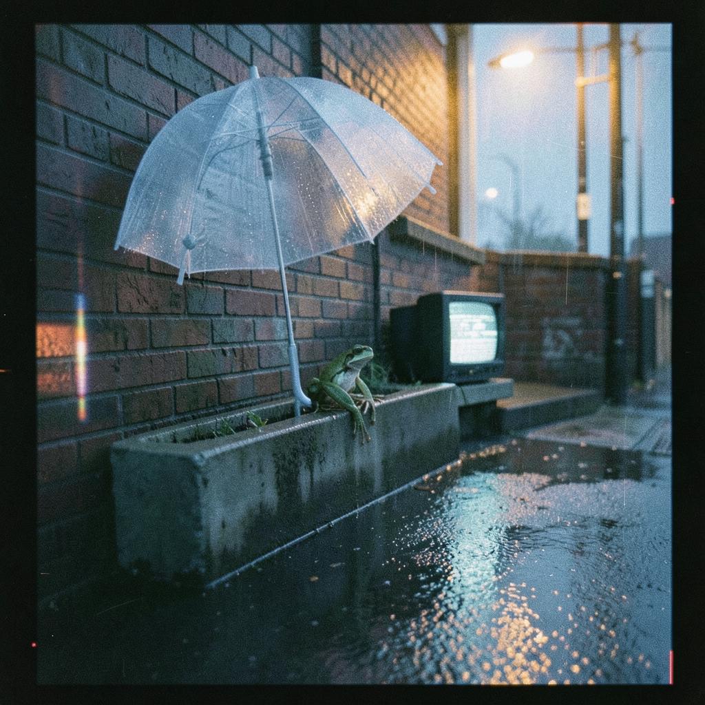 雨宿りのカエル artwork