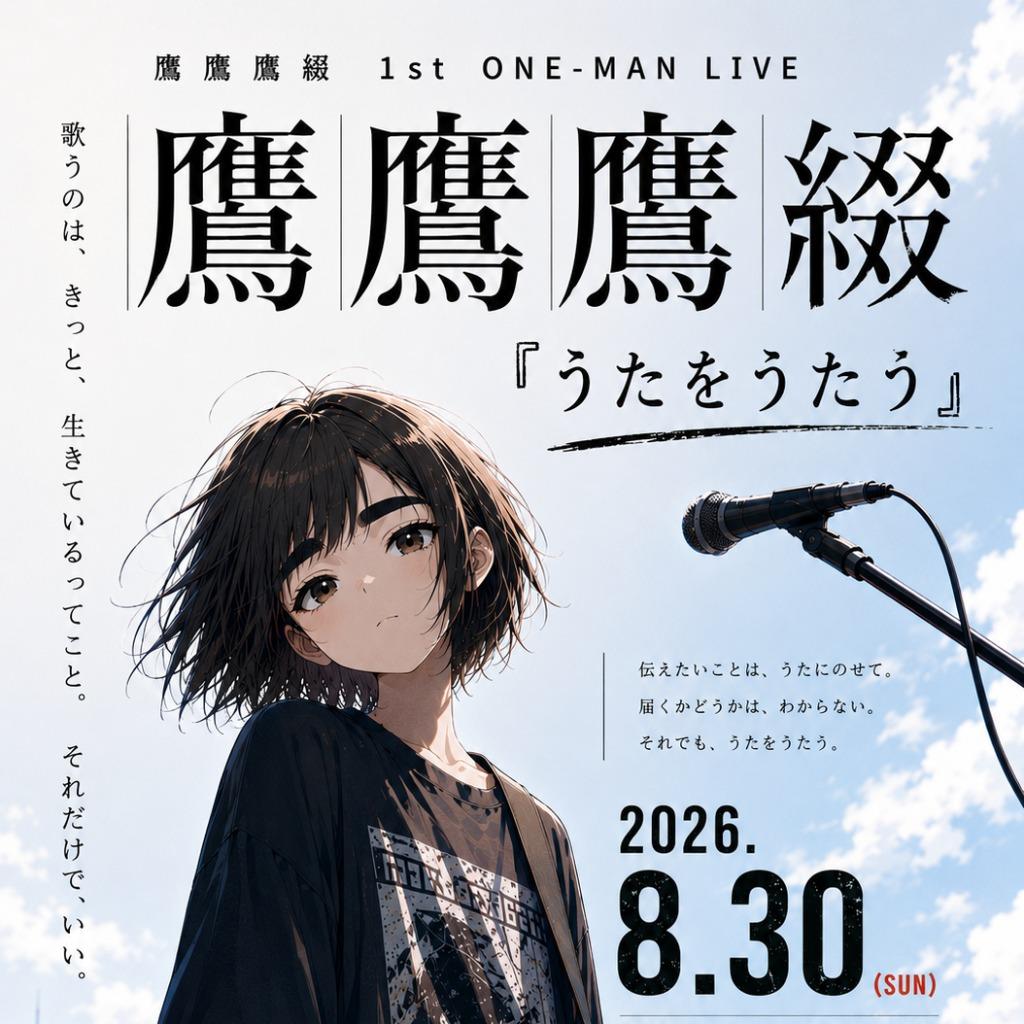 2026.8.30 鷹鷹鷹綴1stワンマンライブ「うたをうたう」
