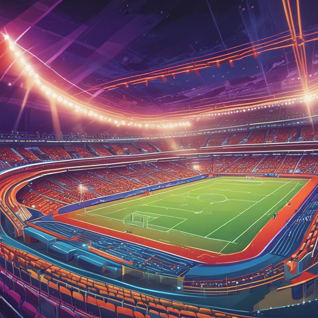 Under the bright stadium lights, artwork