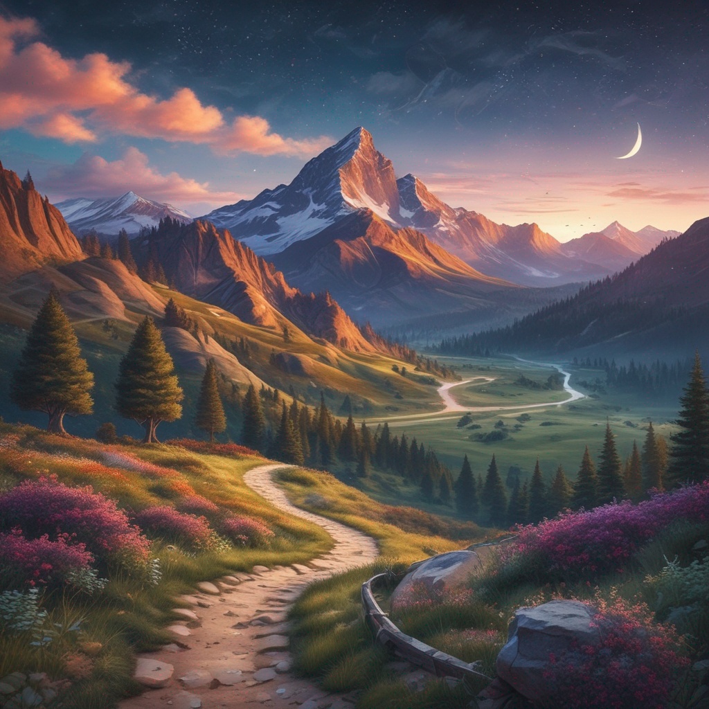 Running Mountains at Night artwork