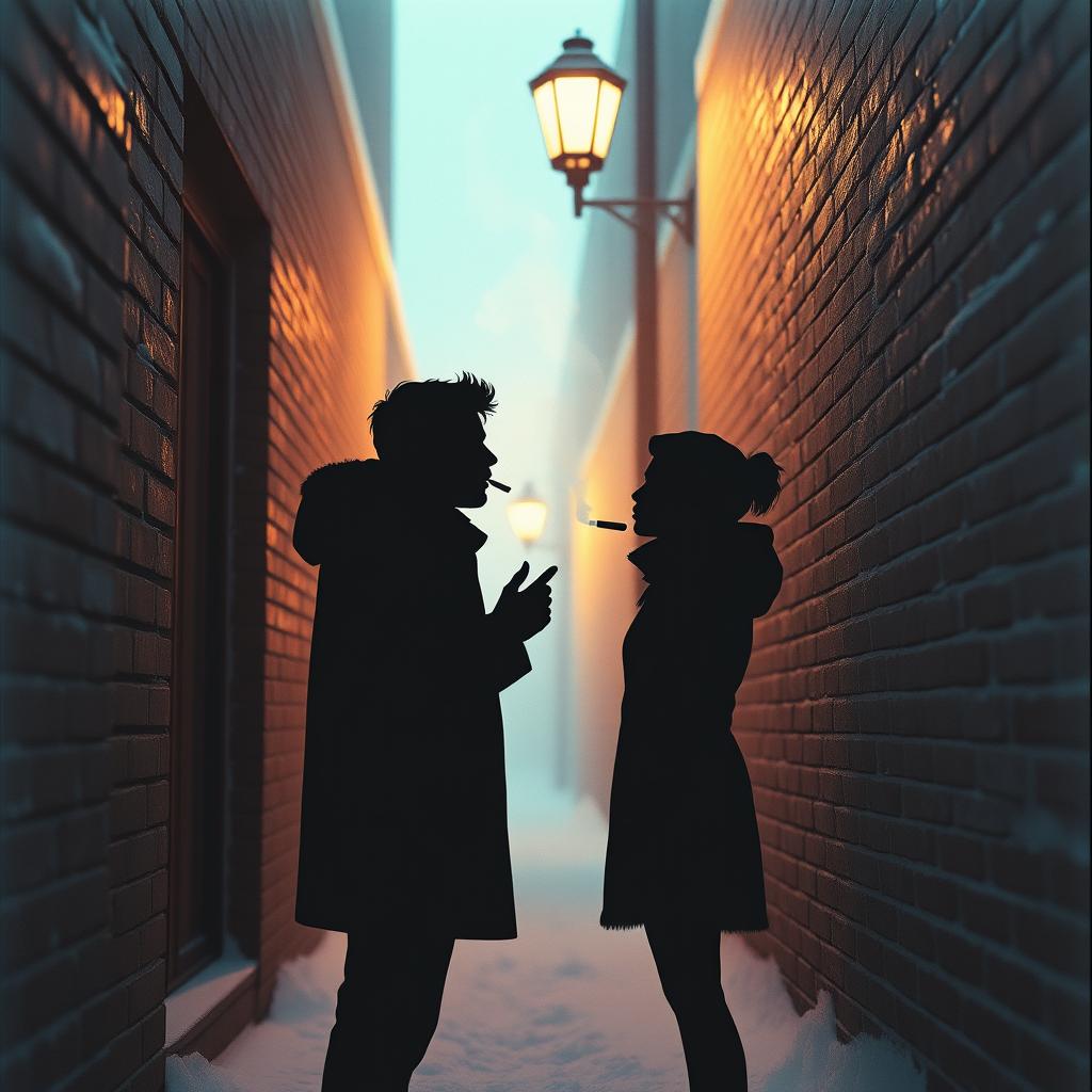 Snow in the alleyway artwork