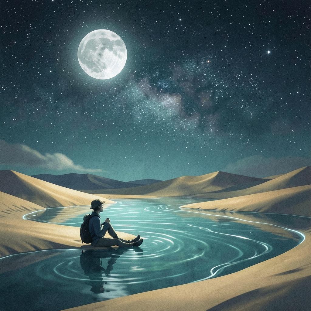 🌙 電脳千夜一夜物語・第一夜：月光の砂漠と星を数える旅人 artwork