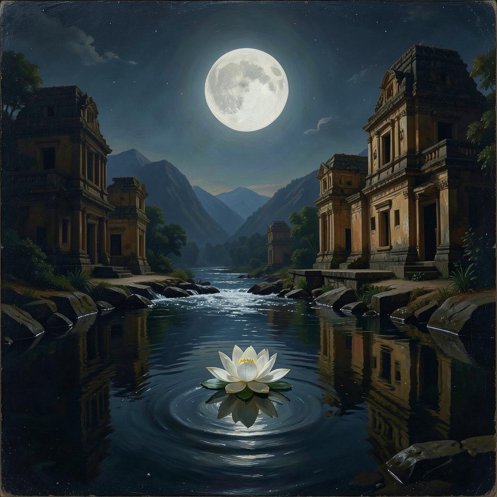 "Moonlight on the Ganges" (лунный свет на Ганге) artwork