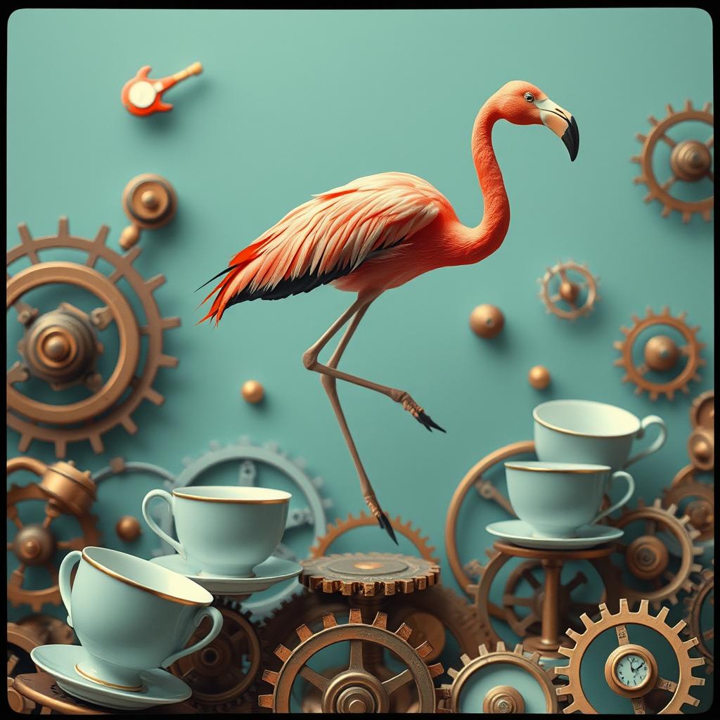 The Clockwork Flamingo artwork