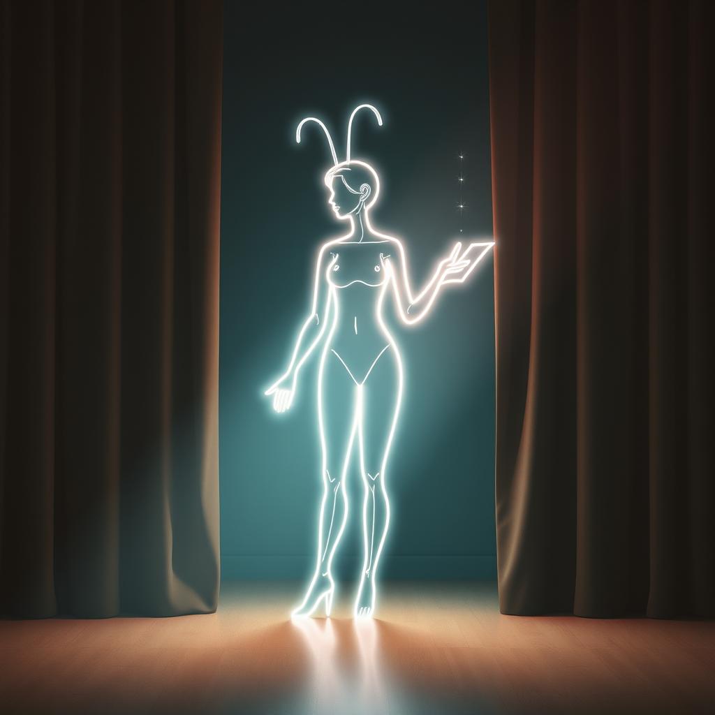Fecioară, linie trasă fin mix artwork