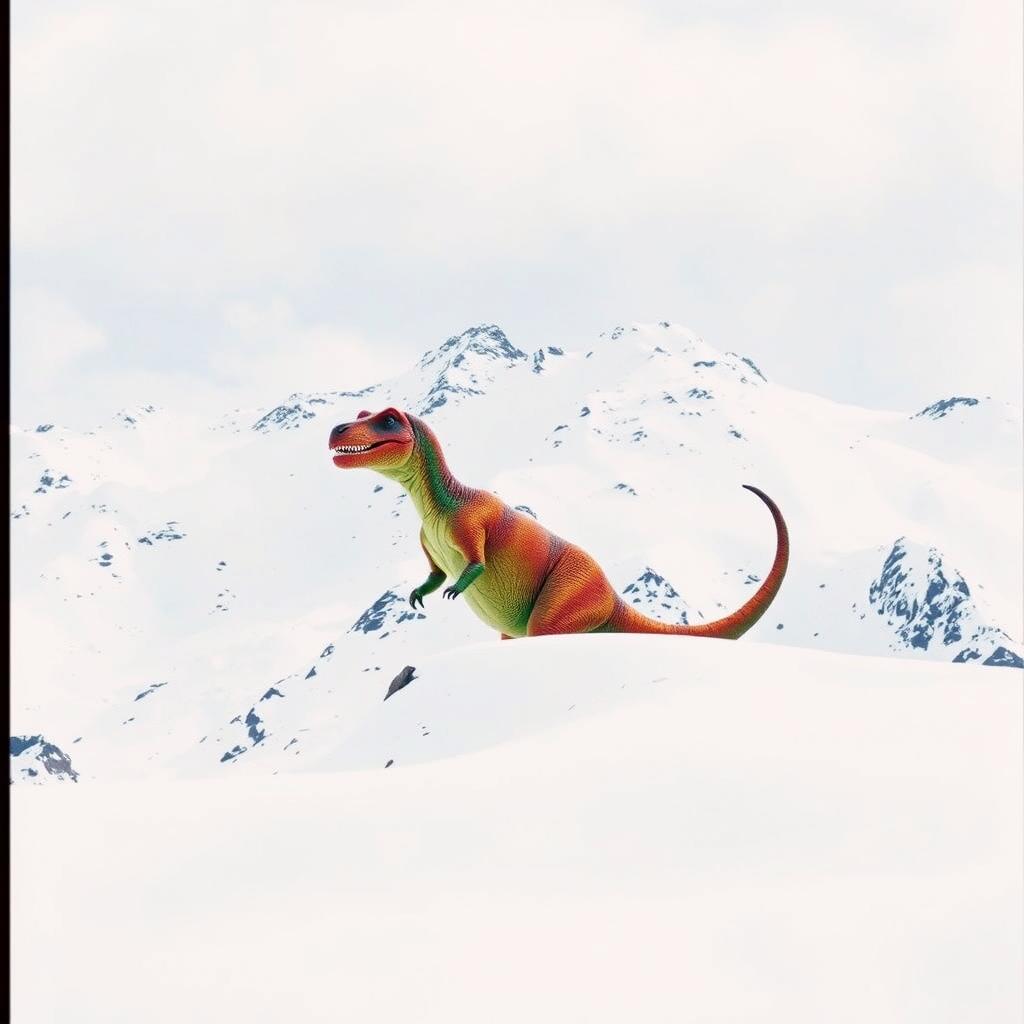 雪の山から恐竜へ