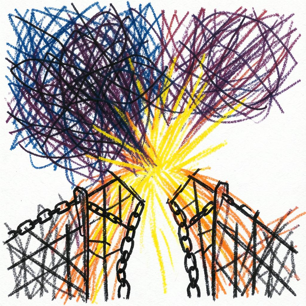 Chains at the gate by Joshua Mossman. artwork
